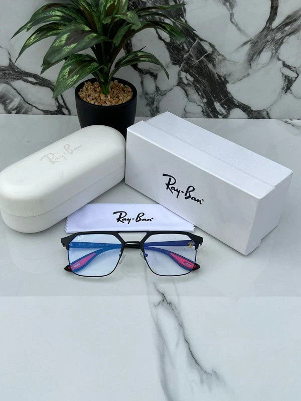 RB #7 METAL BLACK BLUE CUT SUNGLASSES