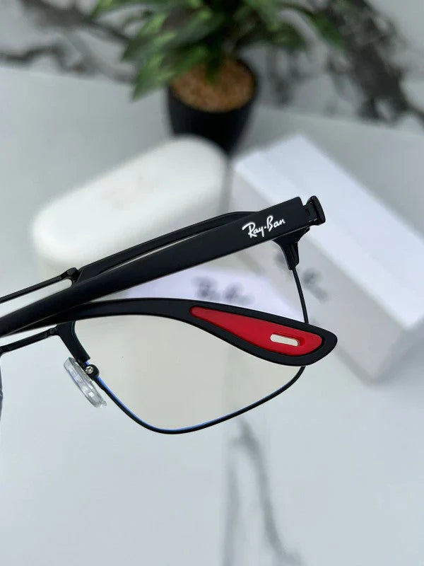 RB #7 METAL BLACK BLUE CUT SUNGLASSES