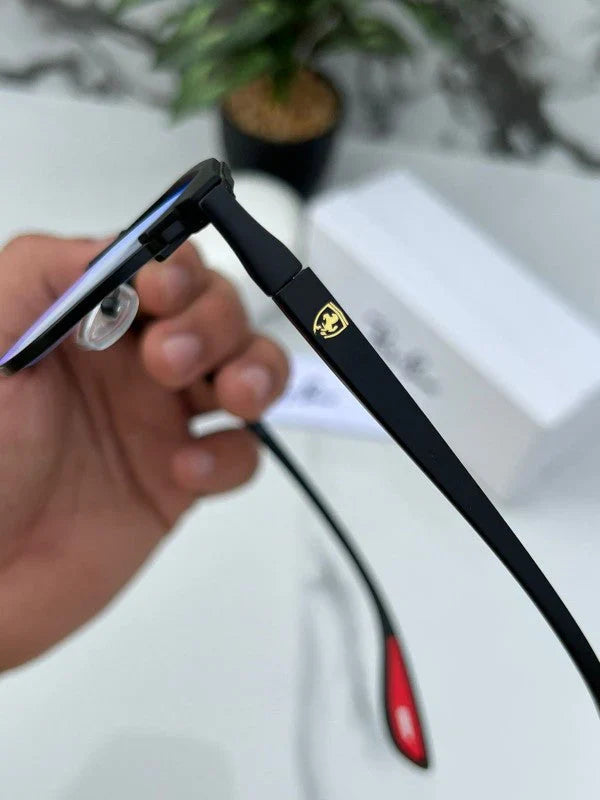 RB #7 METAL BLACK BLUE CUT SUNGLASSES