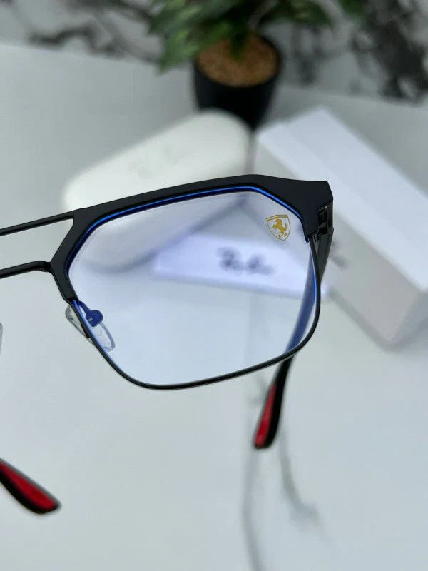 RB #7 METAL BLACK BLUE CUT SUNGLASSES