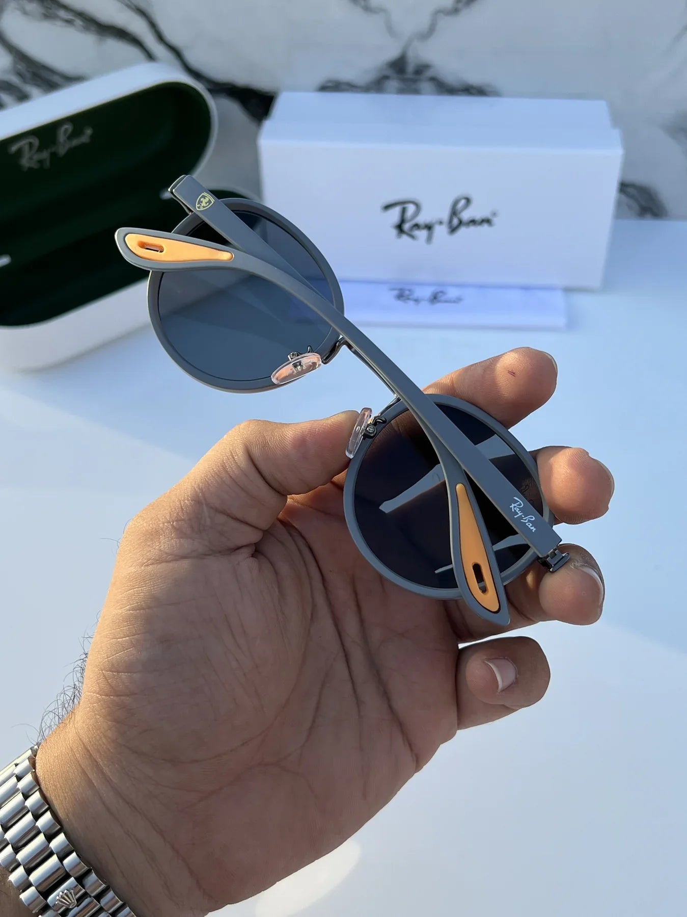 RB #2 METAL GREY BLACK UV-400 SUNGLASSES