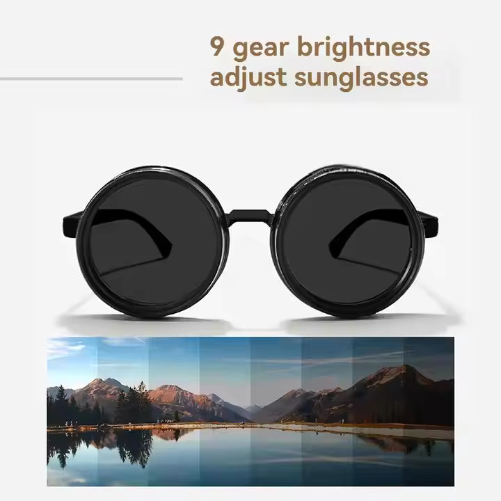Brightness Adjustable Polarized Smart Men's Sunglasses UV Protect Turning Dark Shift Shades Tint Adjustable Dimming Sunglasses