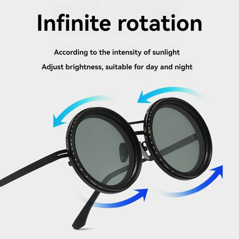 Brightness Adjustable Polarized Smart Men's Sunglasses UV Protect Turning Dark Shift Shades Tint Adjustable Dimming Sunglasses